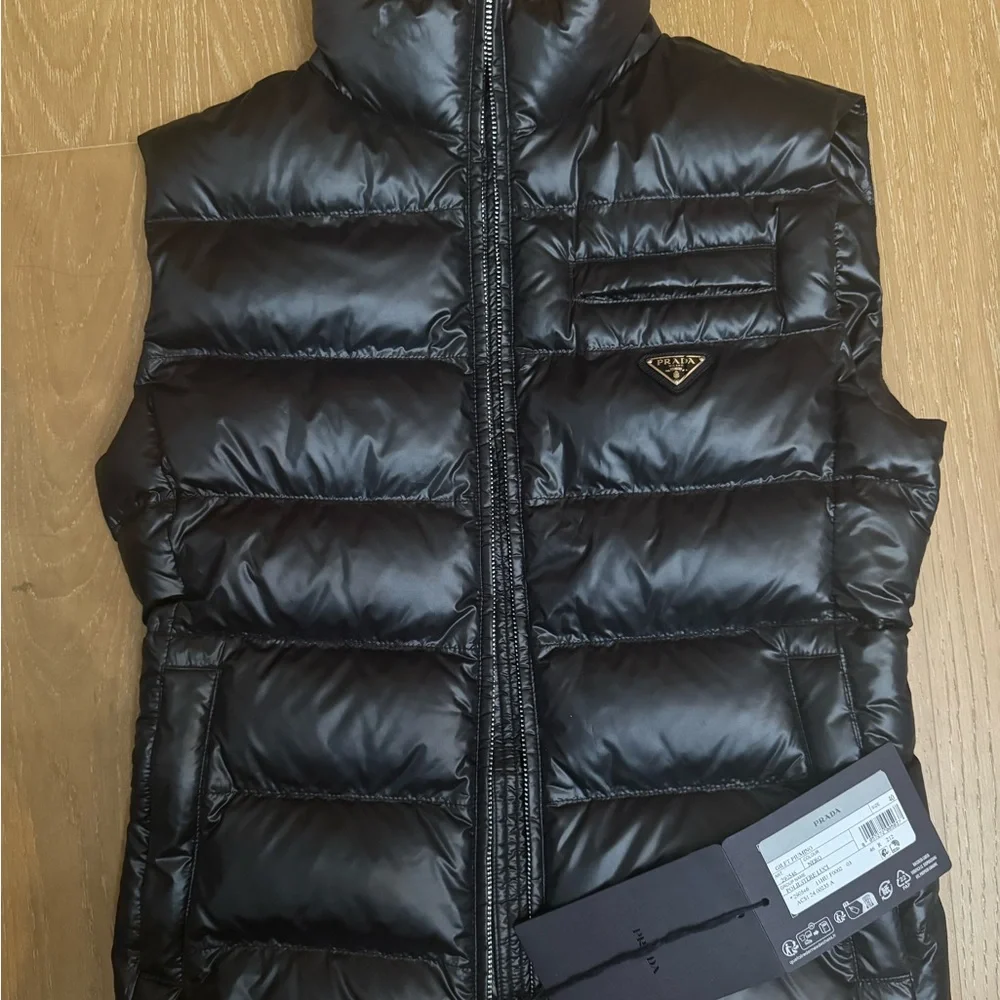 Prada Black Jacket with Silver Zipper - Picture 2 of 6